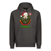 Smoke merry christmas alpaca face Premium Hoodie - LillyAllenDesigns