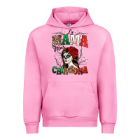 Fuchsia Pink La Mama Mas Chingona Urban Hoodie - texasbilliewilder