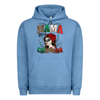Pigment Pebble Blue La Mama Mas Chingona Urban Hoodie - texasbilliewilder