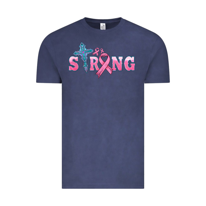 Strong With Cross Ribbon Vintage Tee by HRA Design Shop | Teevron