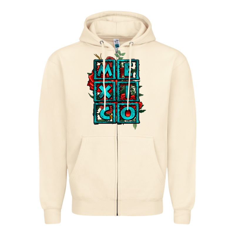 Mexico With Roses Zipper Hoodie by Jasminsmagicworld | Teevron