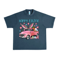 Midnight Navy Happy Easter truck Urban Heavy Tee - OliviaCreatesArt