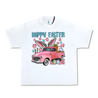 White Happy Easter truck Urban Heavy Tee - OliviaCreatesArt