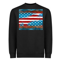 Black Leopard glitter American flag tumbler Heavyweight Sweatshirt - Neo Western