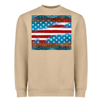 Leopard Glitter American Flag Tumbler Heavyweight Sweatshirt | Teevron