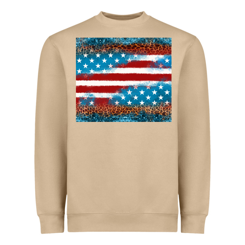 Leopard Glitter American Flag Tumbler Heavyweight Sweatshirt by Neo Western | Teevron
