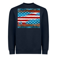 Navy Leopard glitter American flag tumbler Heavyweight Sweatshirt - Neo Western