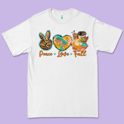 Peace Love Fall Premium Tee Designed By Barkaloodesign