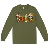 Army Green longhaired cow coffee Long Sleeve Tee - Jasminsmagicworld