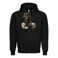 Black White Headed Eagle Zipper Hoodie - LillyAllenDesigns