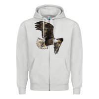 Dove Grey White Headed Eagle Zipper Hoodie - LillyAllenDesigns