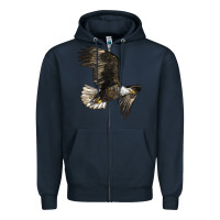 Navy White Headed Eagle Zipper Hoodie - LillyAllenDesigns