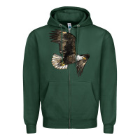 Sports Green White Headed Eagle Zipper Hoodie - LillyAllenDesigns