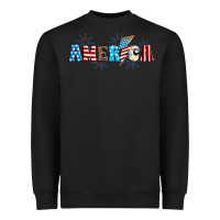 Black Lightning bolt with America Heavyweight Sweatshirt - Neo Western