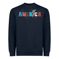 Navy Lightning bolt with America Heavyweight Sweatshirt - Neo Western