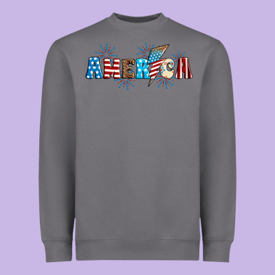 Lightning Bolt With America Heavyweight Sweatshirt Designed By Neo Western