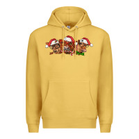 Antique Gold christmas red angus cows Premium Hoodie - LillyAllenDesigns