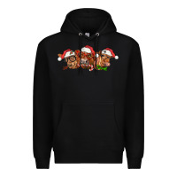 Black christmas red angus cows Premium Hoodie - LillyAllenDesigns