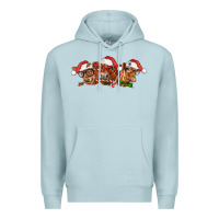 Blue Mist christmas red angus cows Premium Hoodie - LillyAllenDesigns