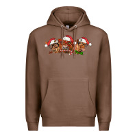 Chestnut christmas red angus cows Premium Hoodie - LillyAllenDesigns
