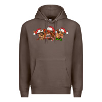 Coffee christmas red angus cows Premium Hoodie - LillyAllenDesigns