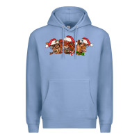 Colony Blue christmas red angus cows Premium Hoodie - LillyAllenDesigns
