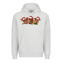Dove Grey christmas red angus cows Premium Hoodie - LillyAllenDesigns