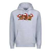 Heather Grey christmas red angus cows Premium Hoodie - LillyAllenDesigns