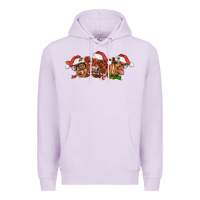 Lilac christmas red angus cows Premium Hoodie - LillyAllenDesigns