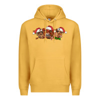 Mustard christmas red angus cows Premium Hoodie - LillyAllenDesigns