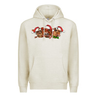 Oatmeal Heather christmas red angus cows Premium Hoodie - LillyAllenDesigns
