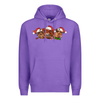 Purple christmas red angus cows Premium Hoodie - LillyAllenDesigns