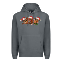 Rock christmas red angus cows Premium Hoodie - LillyAllenDesigns