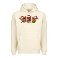 Sandshell christmas red angus cows Premium Hoodie - LillyAllenDesigns
