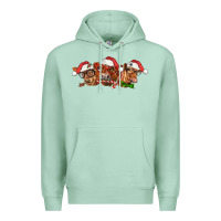 Seafoam christmas red angus cows Premium Hoodie - LillyAllenDesigns