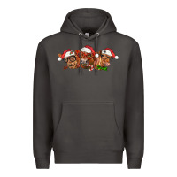 Smoke christmas red angus cows Premium Hoodie - LillyAllenDesigns