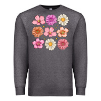 Charcoal Heather flowers Premium Sweatshirt - MaliasSmallBusiness