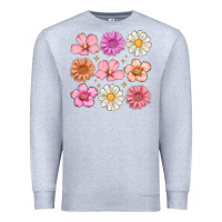 Heather Grey flowers Premium Sweatshirt - MaliasSmallBusiness
