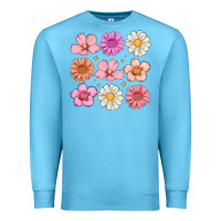 Ocean Blue flowers Premium Sweatshirt - MaliasSmallBusiness