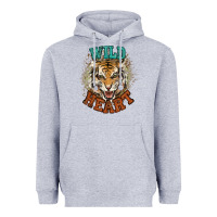 Heather Grey wild heart tiger college western Heavyweight Hoodie - NancyCooperArtShop