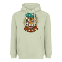 Matcha wild heart tiger college western Heavyweight Hoodie - NancyCooperArtShop