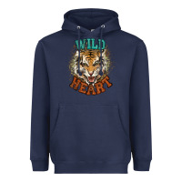 Navy wild heart tiger college western Heavyweight Hoodie - NancyCooperArtShop