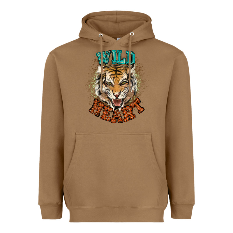 Wild Heart Tiger College Western Heavyweight Hoodie by NancyCooperArtShop | Teevron