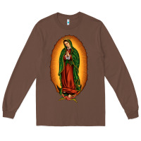 Chestnut our lady of Guadalupe Long Sleeve Tee - JahusDesignShop