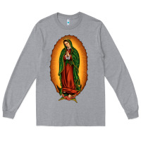 Heather Grey our lady of Guadalupe Long Sleeve Tee - JahusDesignShop