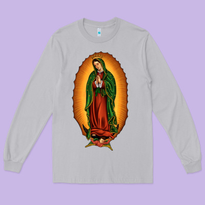 Our Lady Of Guadalupe Long Sleeve Tee Designed By Jahusdesignshop