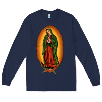 Navy our lady of Guadalupe Long Sleeve Tee - JahusDesignShop