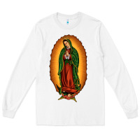 White our lady of Guadalupe Long Sleeve Tee - JahusDesignShop