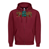 Burgundy mexico with roses Zipper Hoodie - Jasminsmagicworld