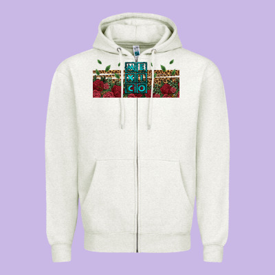 Mexico With Roses Zipper Hoodie Designed By Jasminsmagicworld